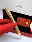 Fabulous Cartier Star Walker Gold Body  blue Ink  Ballpoint Pen