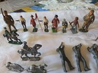 Vintage Lot Of 28 Lead Toy Soldiers - Indians Old Army Military Figures Horses
