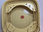 Vintage Princess Buttercream Yellow Wicker Sewing Basket Storage Box 1940s Retro