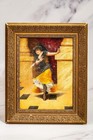 Colorful Portrait Spanish Flamenco Dancer Antique Framed Oil Painting
