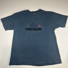 Vintage 90s Paramount Kings Island Amusement Park Blue T-shirt Size Large