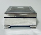 Small Antique Vintage Solid Sterling Silver Cigarette Cigar Box Wood Lined 1961