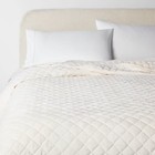 Luxe Diamond Stitch Velvet Quilt Slate - Threshold