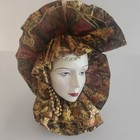 Vtg Ceramic Face Mask Woman Traditional Masquerade Carnival Wall Art 10  X 8 