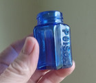 Cobalt 6 Sided Star Shape Poison Emb Bottle Over 100 Years Old