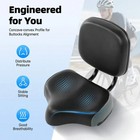 Oversized Comfort Bike Seat Backrest Memory Foam Padded Pu Leather
