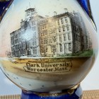 Worcester Ma Massachusetts Souvenir Clark University Porcelain Cobalt Trinket