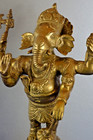 Large  4 2kg  Antique 19th Century Indian Bronze Statue Hindu God Ganesh c1890