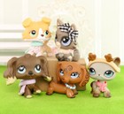 5pcs Lps Cocker Spaniel Cat Dachshund Collie Cute Gift Figure Toy Kids Gift Toy