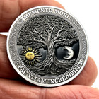 Memento Mori Skull   Roses Lucky 3d Pocket Piece Coin