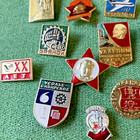 Vtg Lot 19 Pins Soviet Union Lenin Communism Komsomol Ussr Era Russian