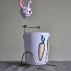 Vintage Anthropomorphic Rabbit Bunny Head With Veggie Cup Wire Stand Japan
