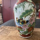 Vintage Chinese Export Porcelain Vase     Hand-painted Mandarin Ducks   Lotus 