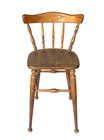 Antique Carved Solid Oak Wood Bar Stool Chair Vintage - Rare  