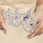 Rhinestone Crystal Tiara Crown For Women Silver Bridal Wedding Headband 