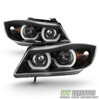 Black 2006-2008 Bmw E90 3-series 4-door Led Halo Projector Headlights Headlamps