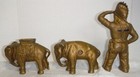 Estate Lot Of 3 Antique Cast Iron Banks Indian  2 Diff   Elephants Orig  Paint