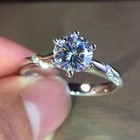 2 50 Ct Vvs1 Round Cut Moissanite Solitaire Engagement Ring Solid 14k White Gold