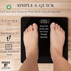 Moss   Stone Black Digital Bathroom Scale For Body Weight  Smart Step-on