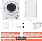 110v Portable Clothes Dryer Compact 850w Laundry 1 6 Cu  Ft Stainless Steel