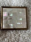 Vintage Mother-of-pearl And Brass Makeup Compac