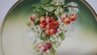Antique Three Crown China Plate Germany Hand Painted Cherry Blossoms Gold Gilt