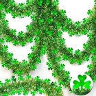 33 Ft St  Patrick s Day Tinsel Garland Decorations Green Gold Green And Gold