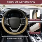 Car Steering Wheel Cover  Durable Leather Cover With Anti-slip Lining  Beige