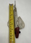 Antique Hand Made Red White Wooden Spear Fish Decoy Ice Fishing Lure Folk Art
