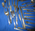 Lot 33 Vintage Silverplate Serving Flatware  Spoons  Pie  Butter Knives  Crafts