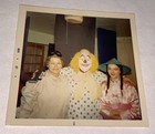 Rare Vintage American Halloween Party Costumes Snapshot Photo  Drinking Clown 