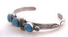 Vintage Native American Navajo Child s Bracelet Sterling Silver   Turquoise