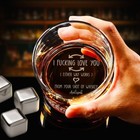 Custom I F-king Love You Whiskey Glass - Personalized Engraved Father s Day Gift