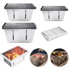 Foldable Portable Camping Bbq Grill Stainless Steel Barbecue Smoke Grills S m l