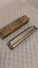 Incredible Antique  M  Hohner  up To Date Goliath  Tremolo Harmonica   Box  Rare