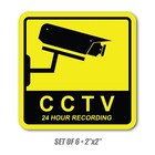 6x Security Camera Cctv Surveillance Sticker Video Warning Decal Notice Caution