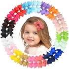 40pcs 2 Inch Baby Hair Bows Clips For Girls Grosgrain Ribbon Fully Lined Infant