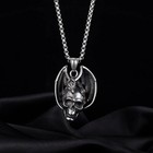 Skull Head Pendant  Gothic Skull Dragon Necklace For Men  Norse Viking Dragon Wi