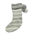 Knit Fair Isle Monogram Christmas Stocking Gray white Q - Wondershop