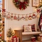 Candy Cane Village Ornament Garland 6 Ft Christmas Decor Vintage Mantel Display