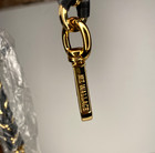 Mz Wallace Black Leather   Gold Chain Braided 26  Shoulder cross Body Strap Nib