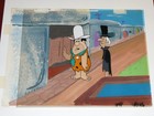 The Flintstones 1960s Production Cel Setup   Background Signed Richard H Thomas