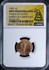 1999 Lincoln Cent Struck Off Center Ngc Bu Mint Error     Don   t Tread On Me Label