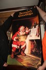 Vintage Season s Greetings Coca Cola Santa Claus Store Display Poster 27  X 49 