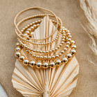 Minimal Gold Filled 5mm Ball Stretch Bracelet Healing Polished Beaded Stack Gift