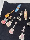 Lot Of 17 Different Hard Rock Cafe Pins Guitars Surfboards Axes Mall Of America
