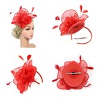 Women Organza Fascinator Hat Flower Hair Clip Church Wedding Party Headwear