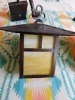 Pair Of Vintage Arts And Crafts Copper  Glass Outdoor Wall Sconces Light Fixture