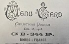 Rare Wwi Us Army Tank Corps 344th Battalion Christmas Menu Bourg France 1918
