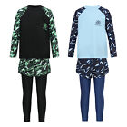 Kids Boys Sweatsuit Printed Activewear Exercise Outfits Playground Swimsuit Gym